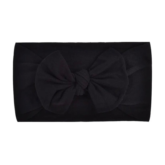 Baby bundle of 5 Elastic Knot Turban Nylon bow Headbands - Picture 2 of 7